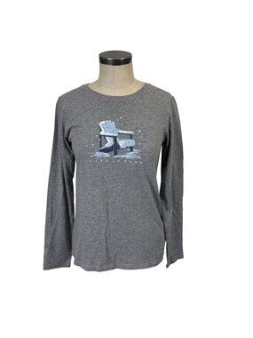 Life Is Good Long Sleeve T Shirt Small Gray